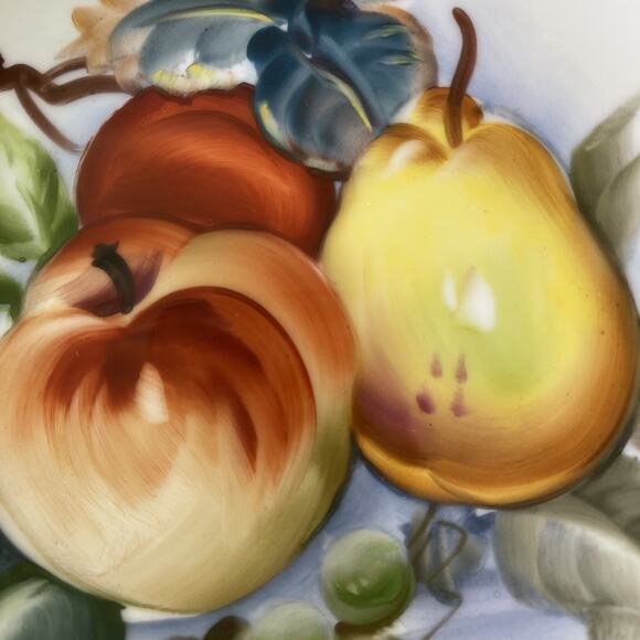 Mid Century 1960's Lefton China 5927 Fruit Pattern Decoration Hand Painted Plate - Picture 2 of 4